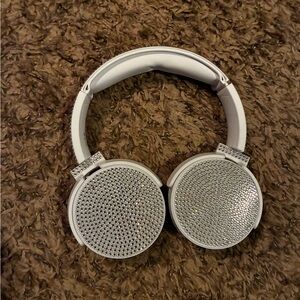 Crystal-Studded White Headphones